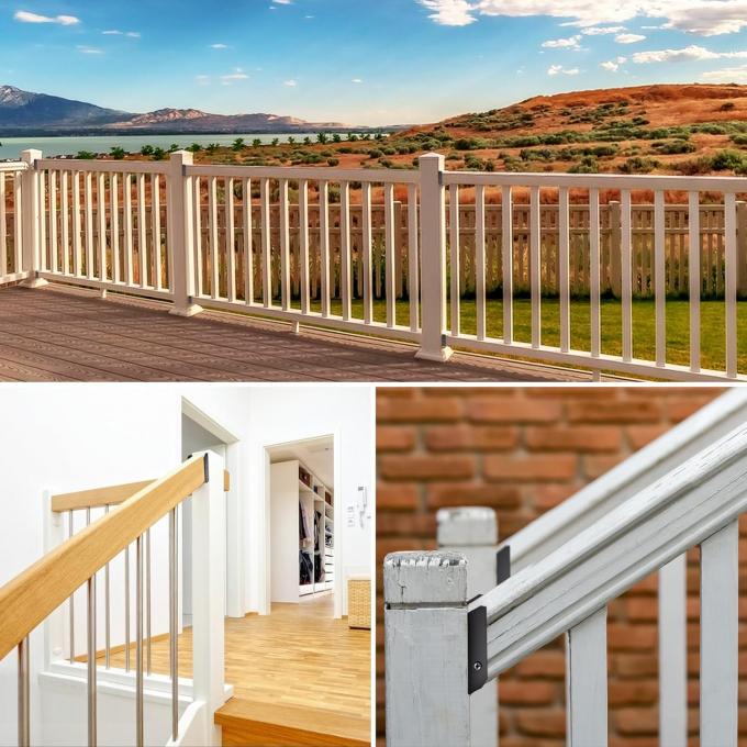 2x4 Ahşap Karbon Çelik Onarım Kitsleri için Çit Bracketleri Bahçe için Güverte Çit Bağlantıları ile 0