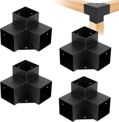 Dışarıda Modern Pergola Bracket Seti Çelik Bracketlerle Ahşap Post Temel Kit Modüler Boyutlu Pergola Bracket Kits