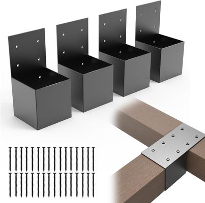 2x4 Pergola Brackets Kit Gerçek 1.6x3.6 Inch Pergola Post Top Rafter Brackets Deck Railing Brackets