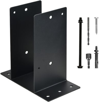 Ağır Güçlü Siyah Toz Kaplı Metal Post Anchor Deck Çit Pergolas Veranda Çit Destek Bracket Beton için